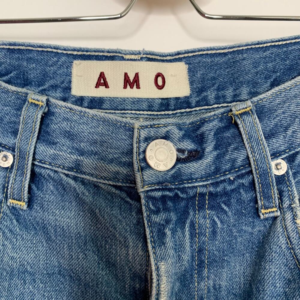 Amo Billie Jeans Womens Blue 100% Cotton Wide Leg Crop Size 27 - Picture 13 of 16
